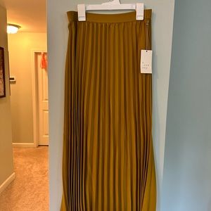 Mustard Pleated Skirt